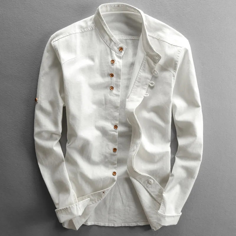 Harajuku Collared Linen Shirt